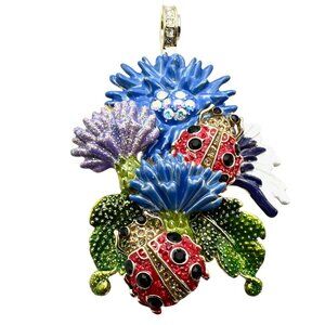 Kirks Folly Womens Crystal Magnetic Enhancer Pendant Lady Bugs